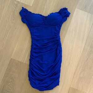 Windsor Royal Blue Ruched Mini Dress